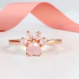 bague pierre quartz rose