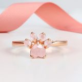 bague quartz rose argent