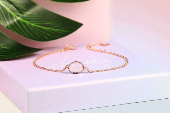 bracelet quartz rose bijouterie